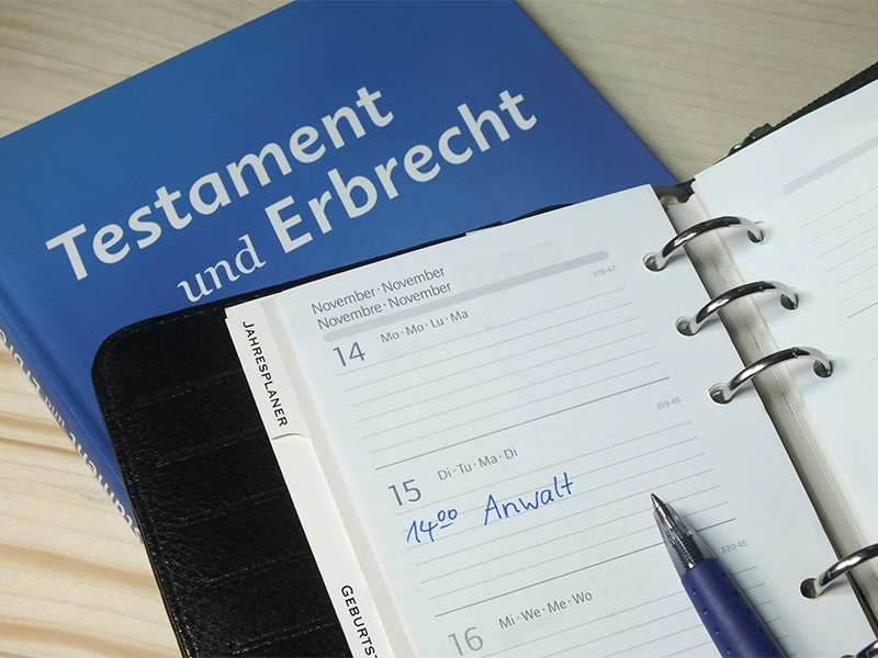 Testament schreiben – Terminplanung und Infomaterial zum Erbrecht